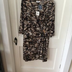 Calvin Klein: Sexy Faux-Wrap Dress w/Gold Detail